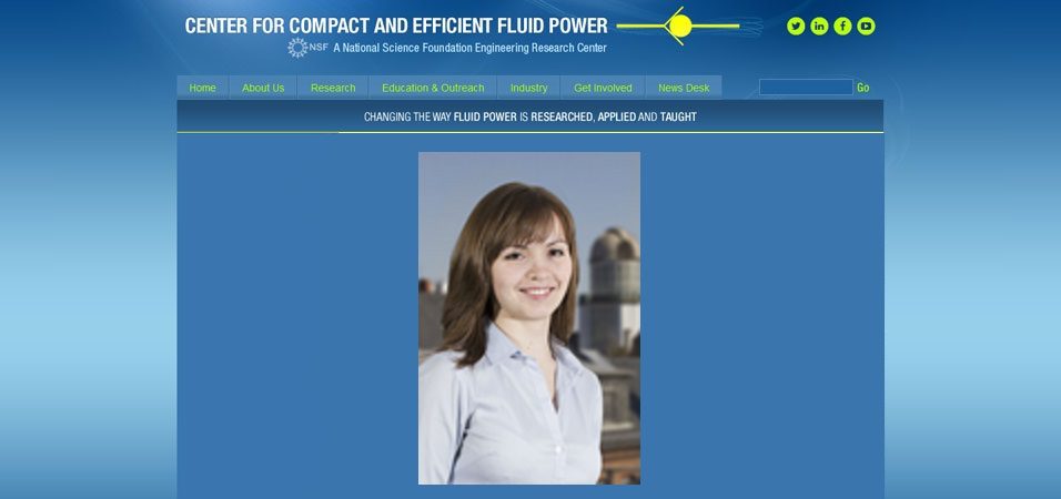 CCEFP fluid power researcher Elvira Rakova
